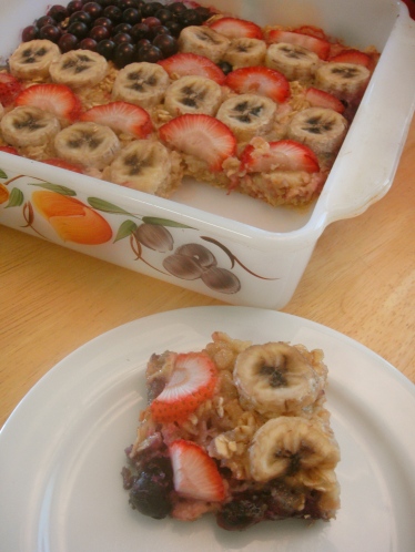Red White and Blue Baked Oatmeal 
